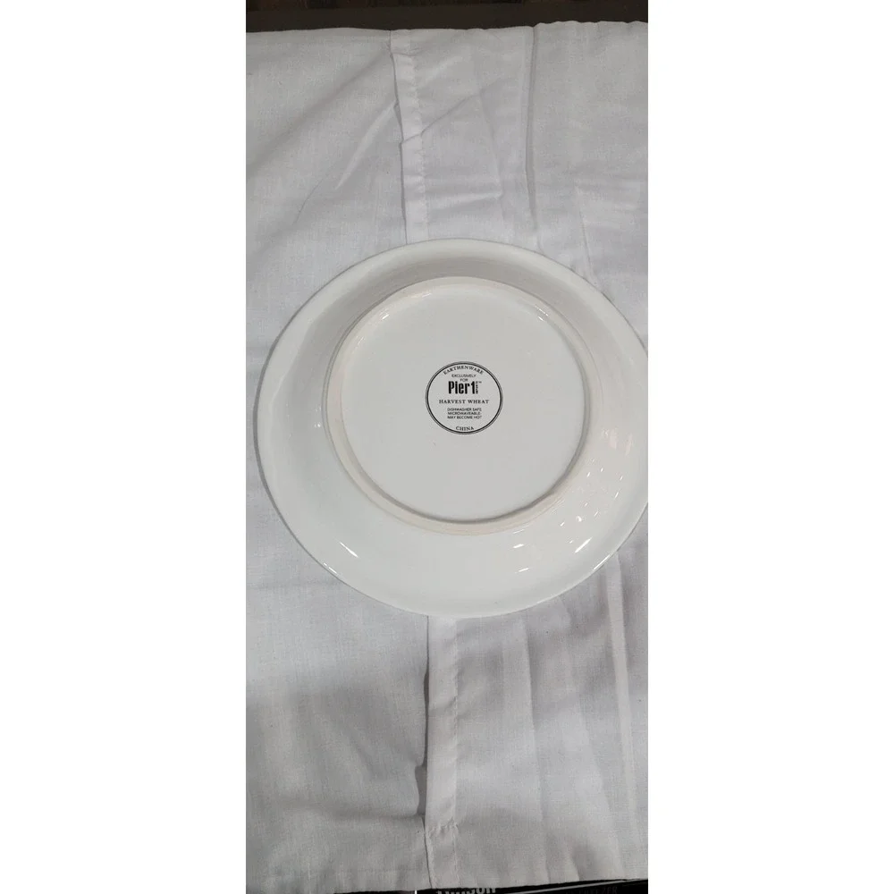 Pier 1 ~ HARVEST WHEAT Salad Plate White Embossed Wheat ~ EUC